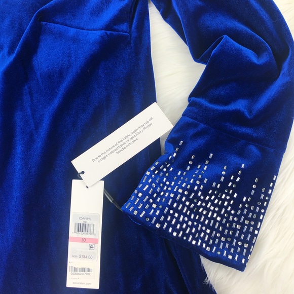 NWT Calvin Klein Velvet Dress - Picture 2 of 8